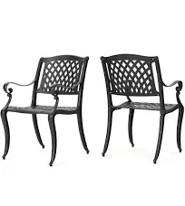 Christopher Knight Home Hallandale Outdoor Cast Aluminum Chairs, 2-Pcs Set, Anti