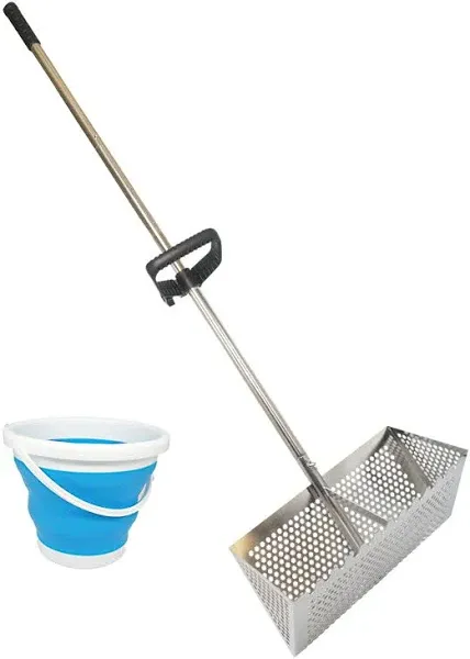 Sand Fleas Rake Stainless Steel Sand Sifter Detachable 47 Inches Long Handle