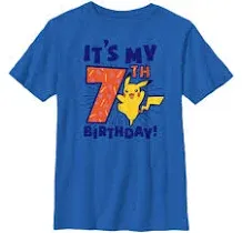 Pokemon Boy's It's My 7th Birthday Pikachu T-Shirt