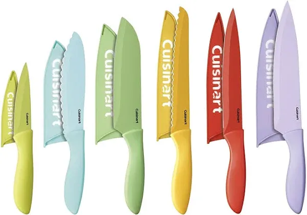 Cuisinart 12-Piece Ceramic Coated Color Knife Set