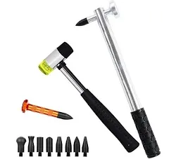 12PCS Paintless Dent Repair Tools Aluminum Dent Hammer with Knock down Head Tap 