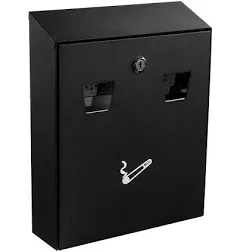 Alpine Industries All-in-One Wall Mounted Cigarette Disposal Station 490-01-BLK