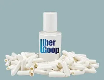 (NEW 1oz size) Uber Goop WHITE Dishwasher Rack Coating/Glue w/100 caps