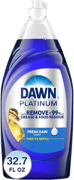 Dawn EZ-Squeeze Platinum Dishwashing Liquid Dish Soap, Refreshing Rain Scent