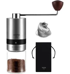 Manual Coffee Grinder Stainless Steel Burr Grinder 6 External Adjustable Sett...