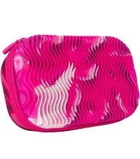 ZIPIT Wavy Pencil Box for Girls | Fidget Box | Silicon Sensory Case | Large Capacity Pencil Case (Pink)