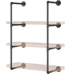 Yuan Shikj 2Pc Industrial Wall Mount Pipe Shelf Shelves Shelving Bracket