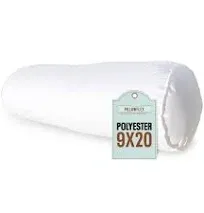 Pillowflex Bolster Pillow (10x18) - White Round Soft Roll Pillow with Plush Polyester Filling, Comes in a Poly-Cotton Shell, Odorless, Lint, and Dust-Free, No Lumps Stuffing for Pillows