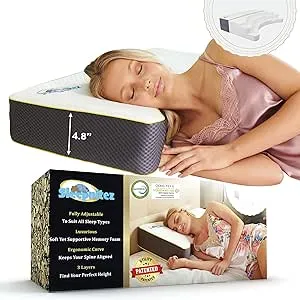 Sleepnitez Back and Side Sleeper Pillow for Neck and Shoulder Pain Cervical Neck Pillow With 3 Layers of Memory Foam Side Sleeping Pillow