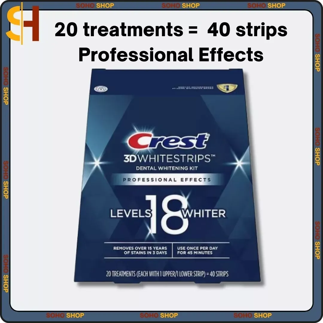 Crest 3D White Professional Effects Whitestrips Teeth Whitening Lv18, 40 Strips