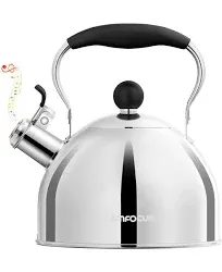 Tea Kettle 2 Quart Stainless Steel Whistling Tea Kettle Stovetop Whistling Te...