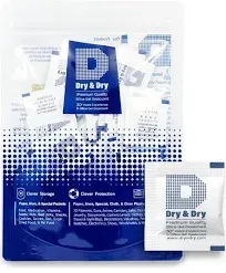 Dry &amp; Dry 5 Gram [50 Packets] Premium Silica Gel Silica Gel Packets Desiccants S