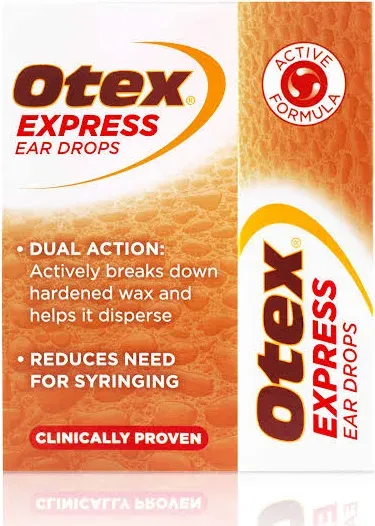 Otex Express Ear Drops for Hardened Ear Wax, 10ml