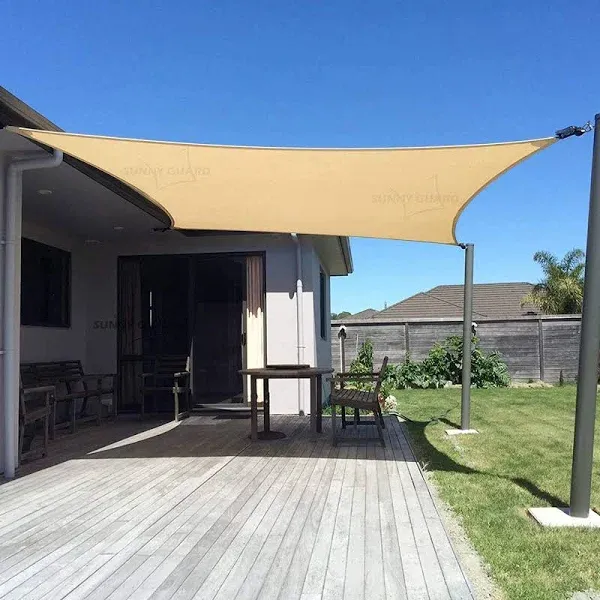 SUNNY GUARD Sun Shade Sail 14&#039; X 18&#039; Rectangle Charcoal UV Block Sunshade for...