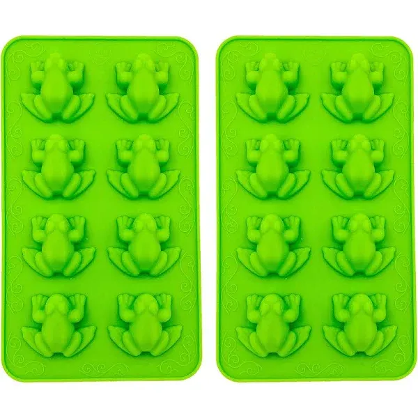 The Dreidel Company Frozen Frogs Silicone Mold, Candy Chocolate Frog Molds for Birthday, party, cake Decoration Passover Bake Ware and Ice Trays (2-Pack)