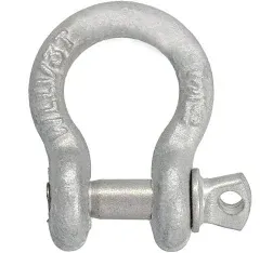 1-1/2 in., 17 ton, Galvanized Screw Pin Anchor Shackle