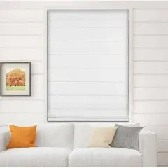 Arlo Blinds Thermal Room Darkening Fabric Roman Shades color White