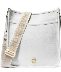 Michael Kors Crossbody Bag with Mk Logo Detail in Hammered Leather - Brown