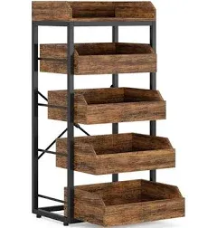 Tribesigns 5-Tier Pull-Out Snack Stand Fruit Basket Stand Utility Shelf Organizer