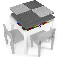 Kids Activity Table Set - 5 in 1 Water Table, Building Block Table, Craft Table