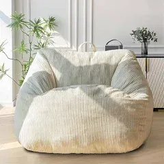 MAXYOYO Bean Bag Chair, Floor Sofa with Handle, Bean Bag Chairs for Adults and Kids, Teens Living Room Bean Bag, Accent Sofa Chair with Pocket for Gaming Reading Relaxing