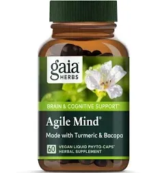 Gaia Herbs Agile Mind - 60 Vegan Liquid Phyto-Caps