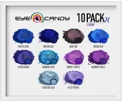 Eye Candy Mica Powder Blue Purple Pigment Powder 10-Pack