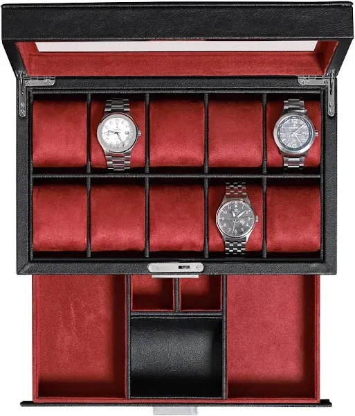 Rothwell 10-Slot Leather Watch Box