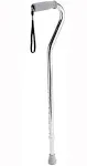 Medline Aluminum Fashion Cane with Offset Handle, Chrome