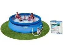 Intex 12&#039; x 30&#034; Easy Set Above Ground Swimming Pool &amp; Filter Pump (Used)