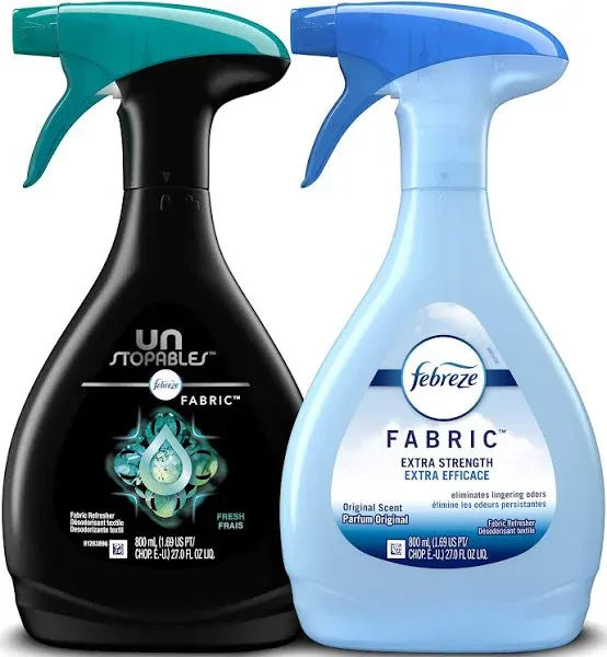 Febreze Fabric Refresher Odor Eliminator Extra Strength + Unstopables Fresh Scent 2 Count