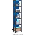 6-Tier LED Bookshelf Display Shelf Dimmable Lights