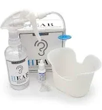 EQUADOSE Ear Wax Removal Kit, Complete Ear Cleaning System with Wash Basin, 3 Soft Disposable Tips, and HEAR Irrigation System for Effective Outer Ear Care