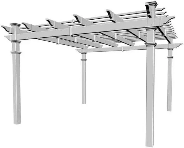 Vita Classic 12-ft W x 12-ft L x 8-ft 8-in H White Vinyl Freestanding Pergola Lowes.com