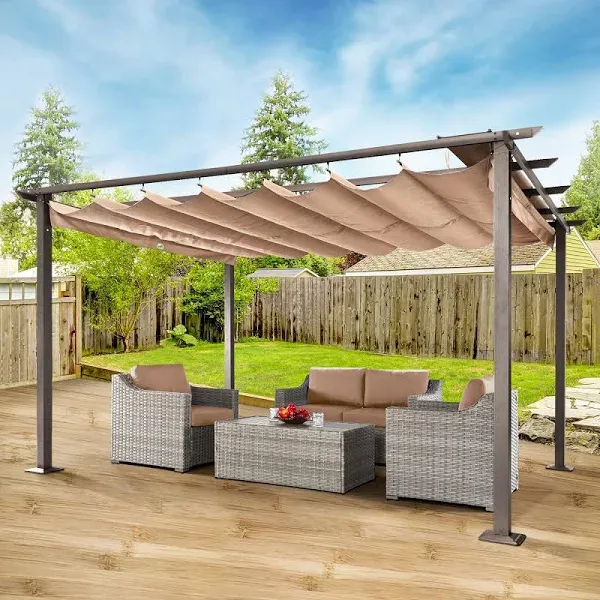 HAPPatio 10' x 13' Outdoor Retractable Pergola