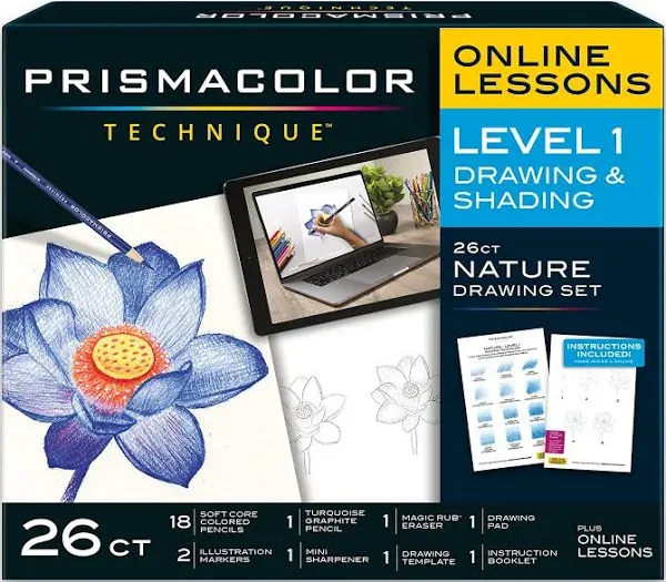 Prismacolor Level 1 Nature Drawing Set 26 Pieces Online Lessons Art Supplies