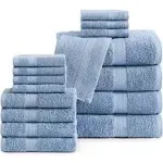 Lane Linen 16 Piece Bath Towels - 100% Cotton Towels for Bathroom, Premium Quality Hotel Towels, Highly Soft & Absorbent Bathroom Towel Set, 4 Bath