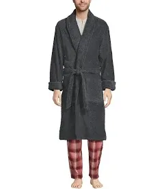 Lands' End Men's Calf Length Turkish Cotton Terry Bathrobe