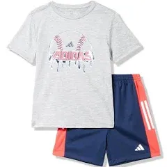 adidas Boys' 2-piece Cotton Graphic Tee & Short Set