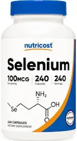 Nutricost Selenium 200mcg, 240 Vegetarian Capsules, Non-GMO, Gluten Free L-Selenomethionine 240 Count (Pack of 1)