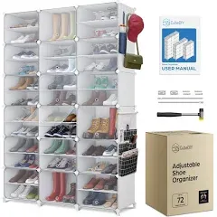 Shoe Organizer Cabinet Up to 72 Pairs, Shoe Closet-Portabl<wbr/>e Closed Shoe Rack ...