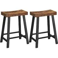 VASAGLE Bar Stools Set of 2 Bar Chairs Kitchen Breakfast Bar Stools with Footrest