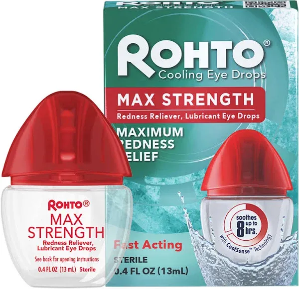 Rohto Cooling Eye Drops Max Strength Redness Reliever