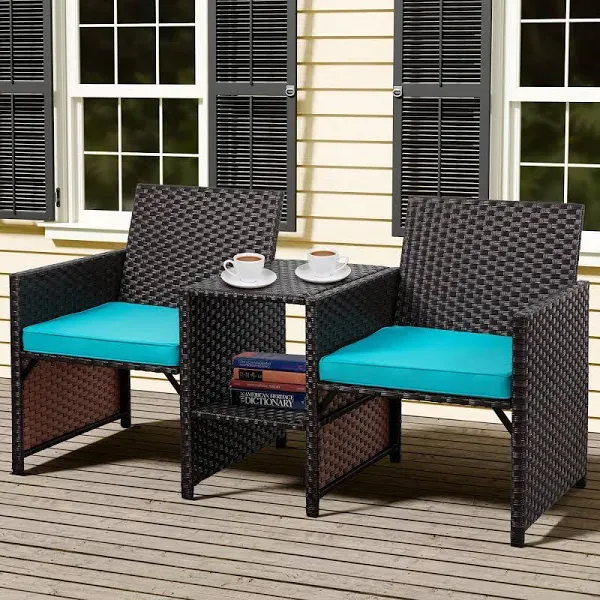 Shintenchi Wicker Patio Conversation Furniture Set