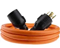 Nema L14-30 Generator Power Cord 4 Wire 10 Gauge 125/250v 30 Amp 7500 watts (10 Feet) Orange