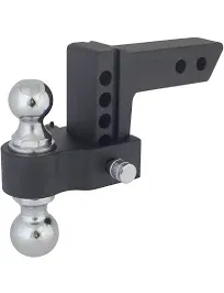 Trailer Valet Blackout Series 10K Adjustable Drop Hitch: 0-6" Drop, Reversible 2" & 2-5/16" Ball, High-Grade Aluminum with Signature Wrinkle Black Powder Coating (700-Hour Corrosion Resistance)