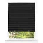 Achim Cordless 48" x 75" 1-2-3 Vinyl Room Darkening Pleated Window Shade, Black