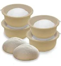 FEHNAG 4Pcs Stackable Silicone Pizza Dough Proofing Proving Containers with Lids,Pizza Dough Proofing Box 700ml