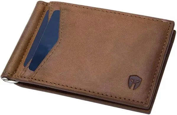 Bryker Hyde RFID Blocking Slim Minimalist ID Outside Front Pocket Wallet, Money Clip, 9 Slots, Leather