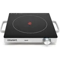 Courant Electric One Single Infrared Burner, Ceramic Glass Hot Plate Cooktop, 1500W - Stainless Steel